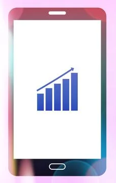 Simple blue bar graph icon on white background indicating growth or progress. Stock Illustration