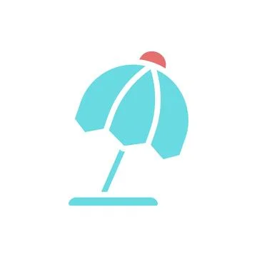 Simple Blue Beach Umbrella Icon for Summer Days 스톡 일러스트