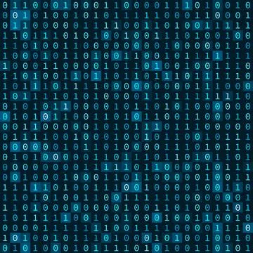 Simple Blue Binary Computer Code Seamless Pattern Stock Illustration