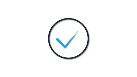 Simple blue check mark icon animation, blue tick mark with animated circle,.. Video stock 307423516