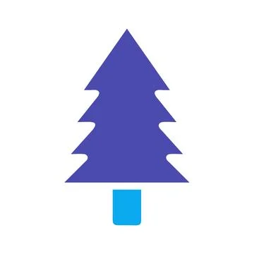 Simple Blue Christmas Tree Vector Illustration Stock Illustration