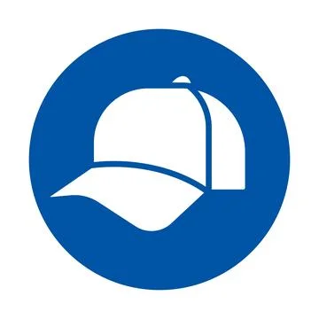 Simple Blue Circle Emblem Featuring a Classic Baseball Cap Icon Design Illustrazione stock