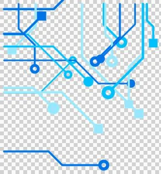 Simple blue circuit corner border transparent PNG design element Stock Photos
