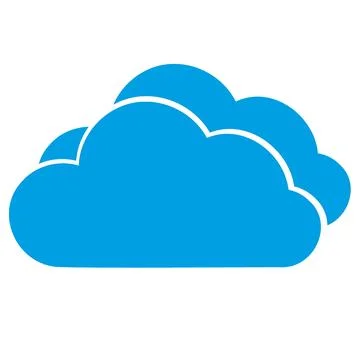 Simple blue cloud icon on white background Stock Illustration