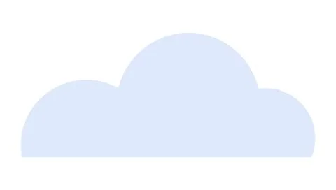 Simple Blue Cloud Shape in Minimalist Style Ideal for Weather, Technology, .. Stock Illustration