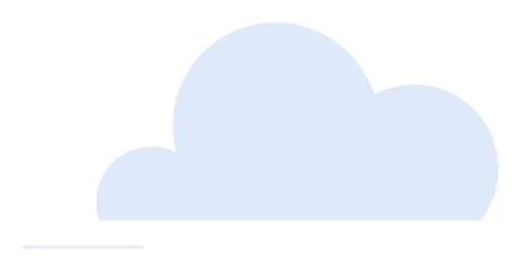 Simple Blue Cloud Shape with Minimalistic Design on White Background Illustrazione stock