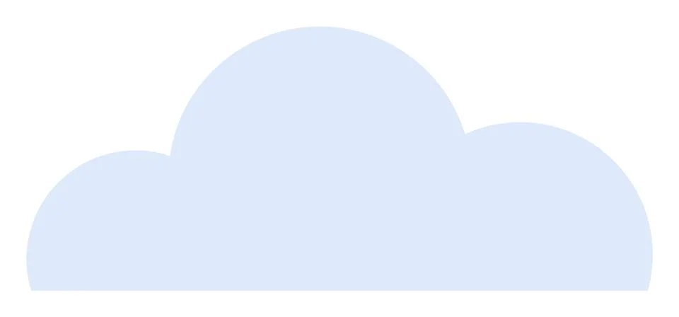 Simple Blue Cloud Shape on White Background Ideal for Weather, Nature, and .. Stock Illustration