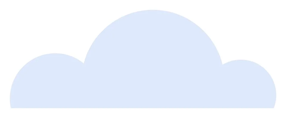 Simple Blue Cloud Shape on White Background with Soft Edges Stockillustratie