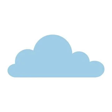 Simple Blue Cloud Vector Icon Stock Illustration