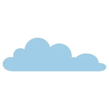 Simple Blue Cloud Vector Icon Stock Illustration