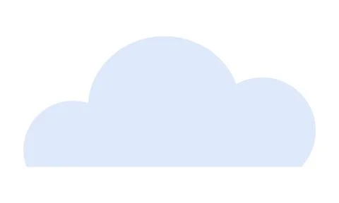 Simple Blue Cloud on White Background Weather, Nature, and Calm Themes Stock Illustration