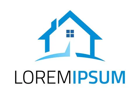 Simple Blue Compass House Building Logo Design	 Illustrazione stock