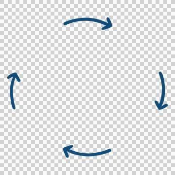 Simple Blue Curved Arrow Cycle Graphic Element Representing Process or Rotation イラスト素材