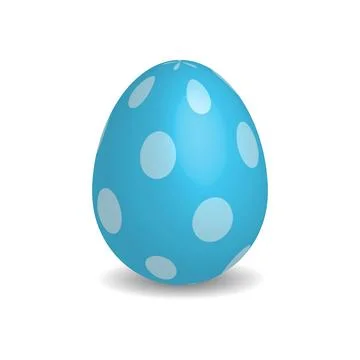 Simple blue Easter egg with white dots Stock Illustration