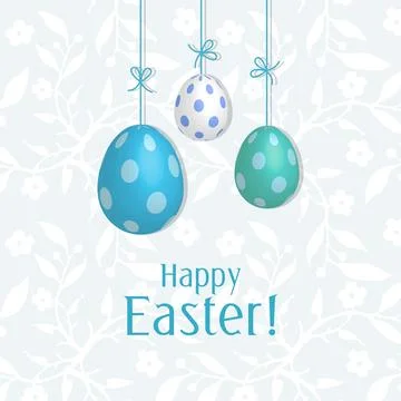 Simple blue Easter eggs greeting card Stock Illustration