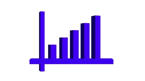 Simple blue equalizer sound level bars icon Stock Footage 333685515