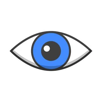 Simple blue eye icon. Vector. Stock Illustration