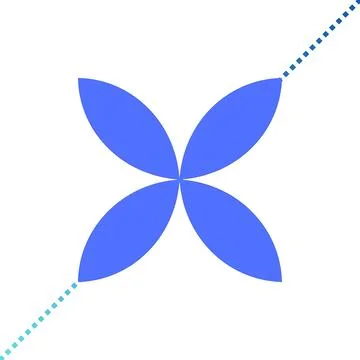 Simple blue flower design element on white background Illustrazione stock