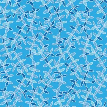 Simple blue flowers seamless vector doodle pattern Stock-Illustration