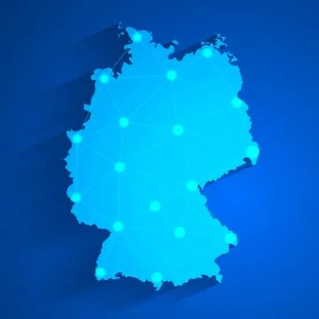 Simple blue Germany map technology background, vector Stock Illustration
