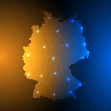 Simple blue Germany map technology background, vector Illustrazione stock