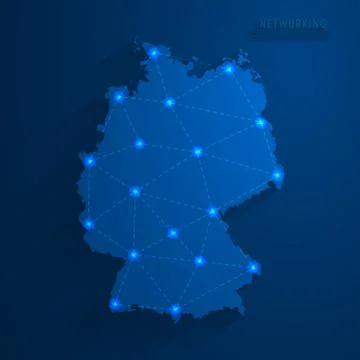 Simple blue Germany map technology background, vector Stockillustratie