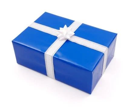 Simple blue gift Stock Photos