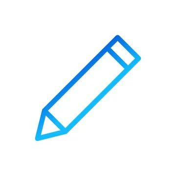 Simple Blue Gradient Pencil Icon on White Background Stock Illustration