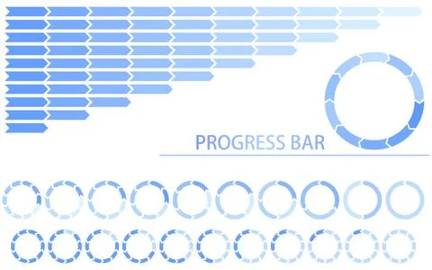 Simple blue gradient progress bar, infographic Illustrazione stock
