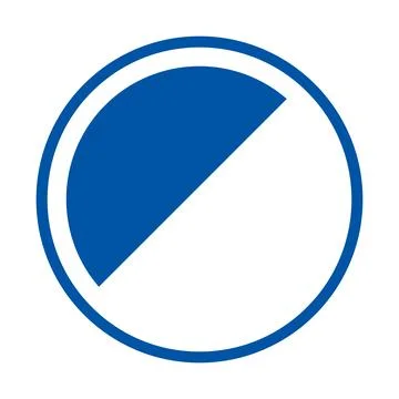 Simple Blue Half Circle Design on White Circle Background for Graphics Stock Illustration