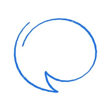 A simple blue hand drawn doodle of a speech bubble. A vector illustration wit Stock Illustration