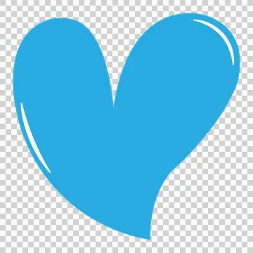 A simple blue heart shape illustration with a clean outline. Ilustración de archivo