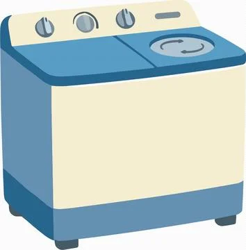 Simple Blue Household Storage Container Vector Illustration Stock Illustration