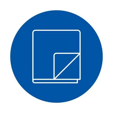 Simple Blue Icon of a Blanket with a Folded Edge against Solid Background Stock Illustration