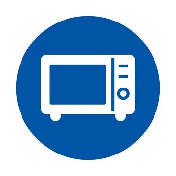 Simple Blue Icon of a Microwave Oven with Rounded Edge Design Stock-Illustration