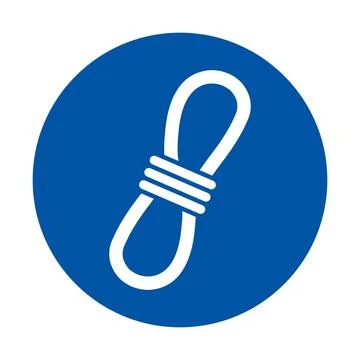 Simple Blue Icon of Rope Loop Against a Circular Background Design Stock Illustration