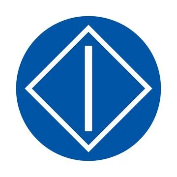 Simple Blue Icon with White Diamond and Vertical Line Design Element Stock Illustration