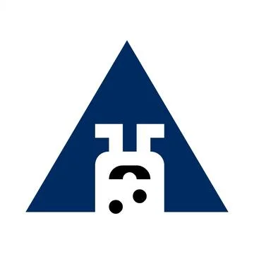 Simple blue A initials character icon and company logo Illustrazione stock