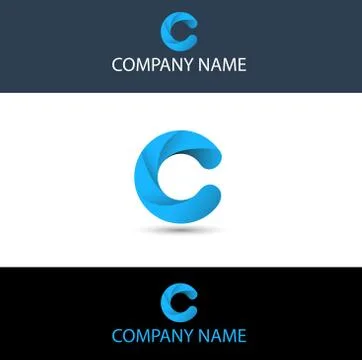 Simple Blue Letter C Logo Stock Illustration