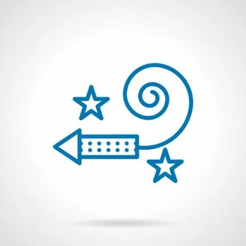 Simple blue line firecracker vector icon Stock Illustration