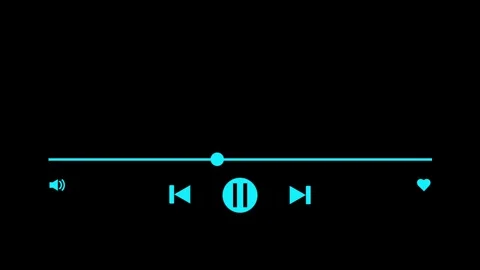 Simple blue media player interface for database album play some footage or v 스톡 동영상 251462584
