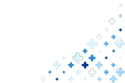 Simple Blue Medical Cross Pattern Vector for Healthcare Background Decoration Stock Illustration