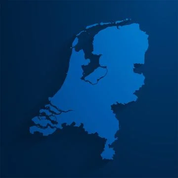 Simple blue Netherlands map background, vector, illustration Stock Illustration