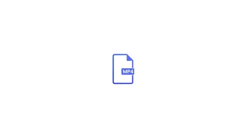 Simple blue outline icon of an M P4 file format on a animation white backgr.. Stock Footage 321855846