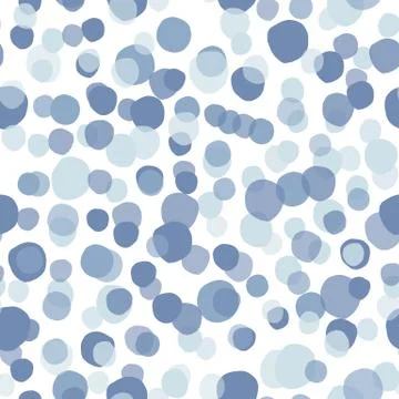 Simple blue pebble seamless pattern on white background. Chaotic stones backd Stock Illustration