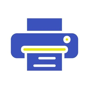Simple Blue Printer Vector Icon Illustration イラスト素材