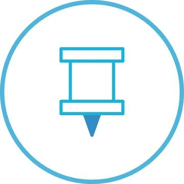 Simple blue pushpin icon for design elements, reminders, and location markers 스톡 일러스트