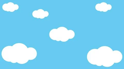 Simple blue sky and white cloud illustration background Stock Illustration