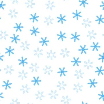 Simple blue snowflake on white background, christmas seamless pattern Stock Illustration