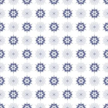 Simple blue snowflake on white background, christmas seamless pattern for dec Illustrazione stock